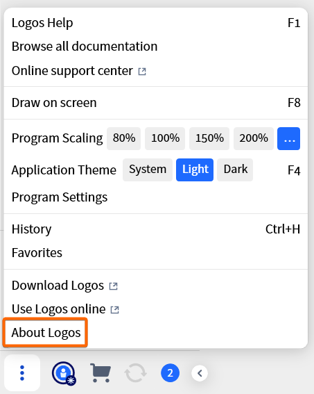 More Actions and About Logos