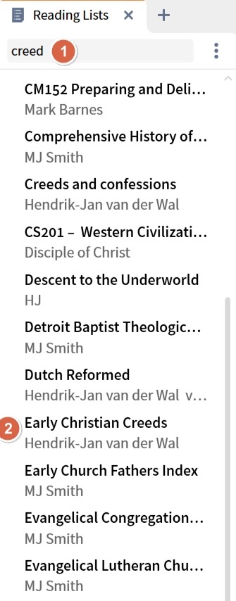 Select Reading List