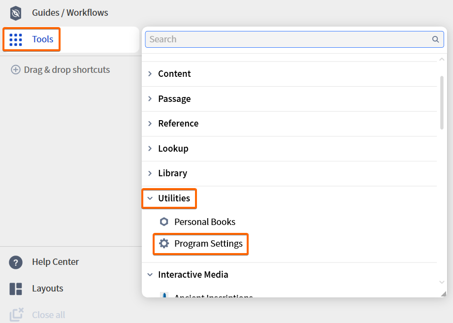 Program Settings for How to Update Logos