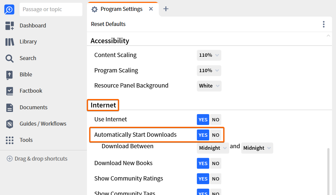 Automatically Start Downloads Set to YES