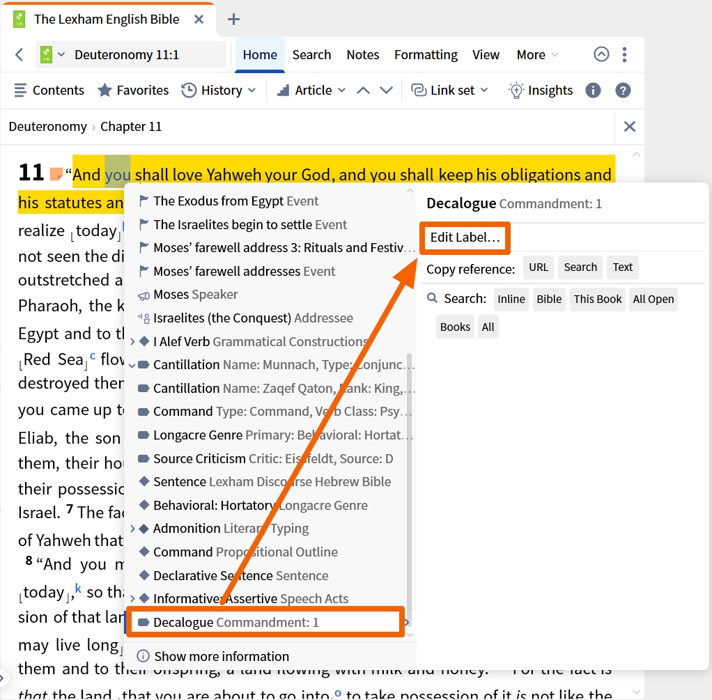 Edit Highlight Label