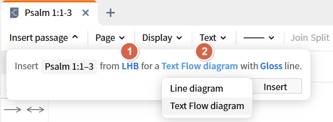 Specify Translation And Diagram Type (Text Flow)