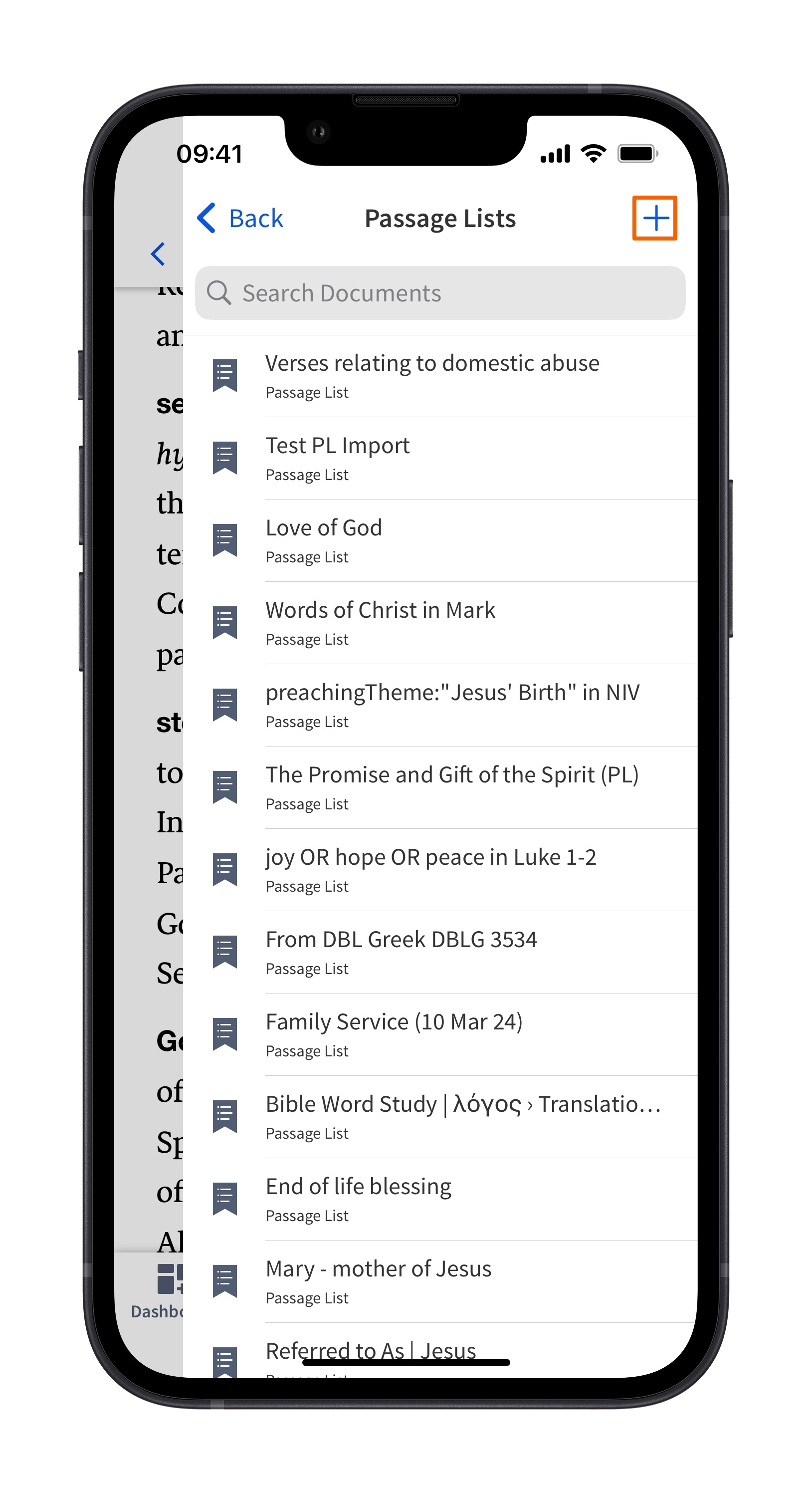 Mobile - Create Blank Passage List