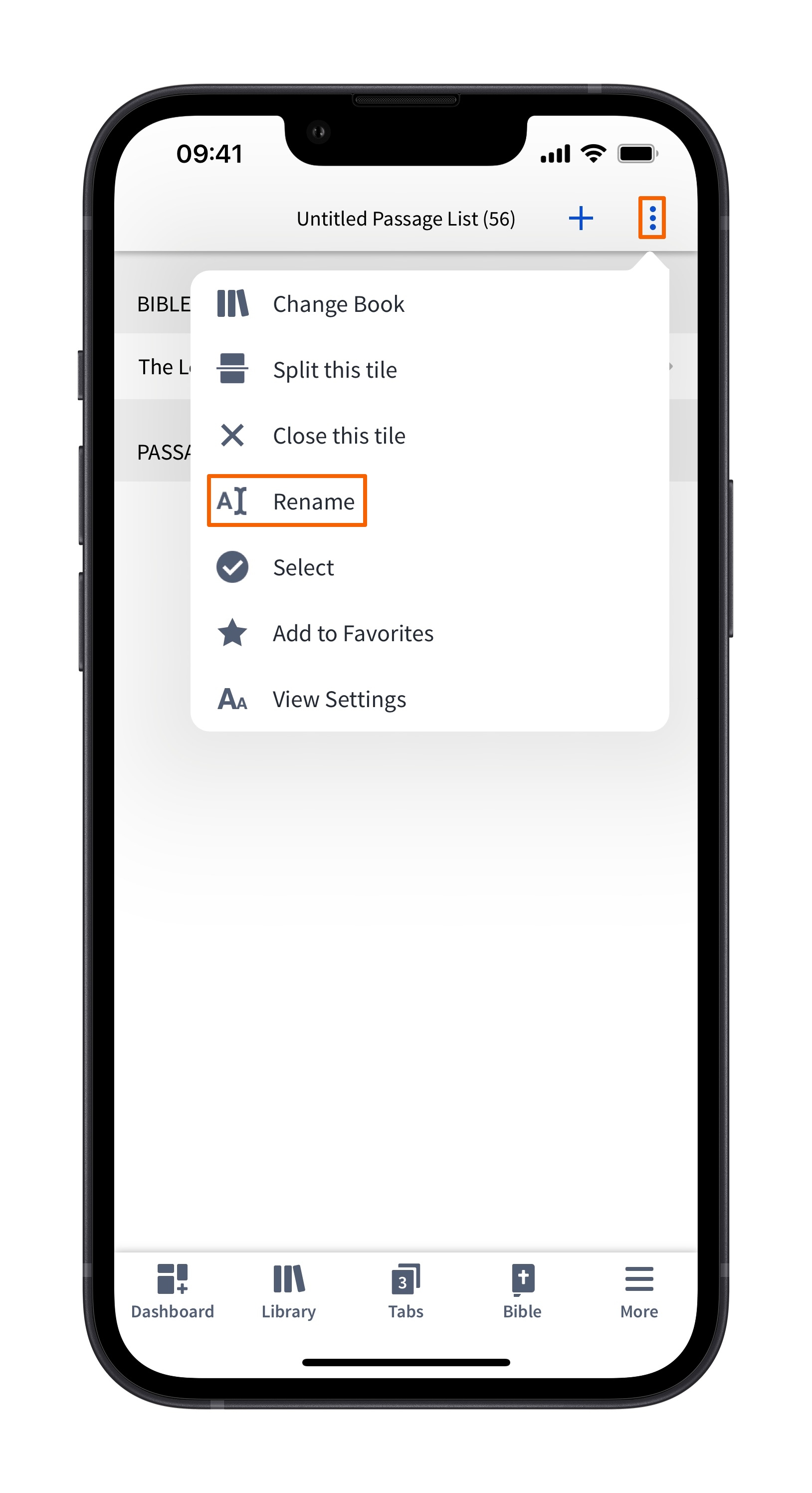 Mobile - Rename Passage List