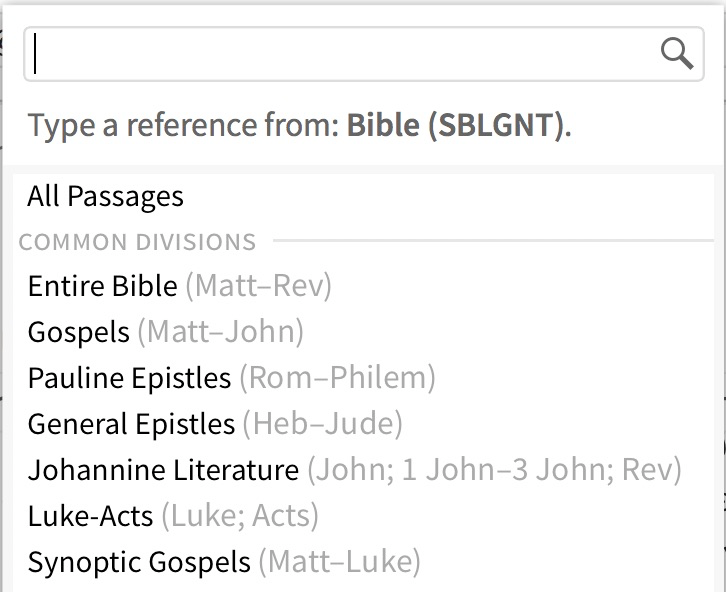 Bible Sections