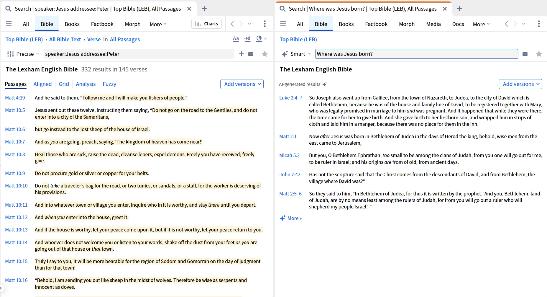 Precise And Smart Search Examples