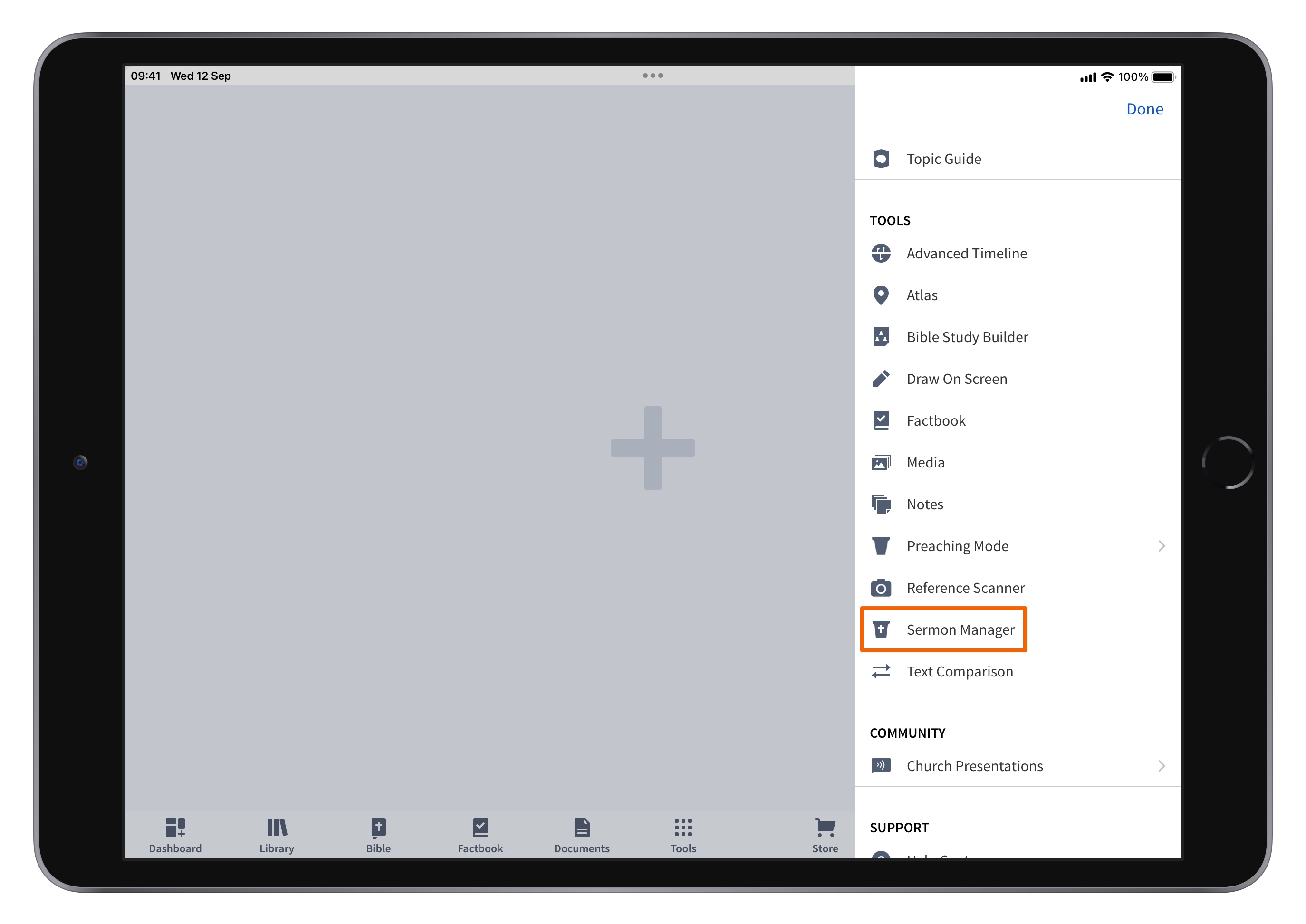 Tablet - Open Sermon Manager