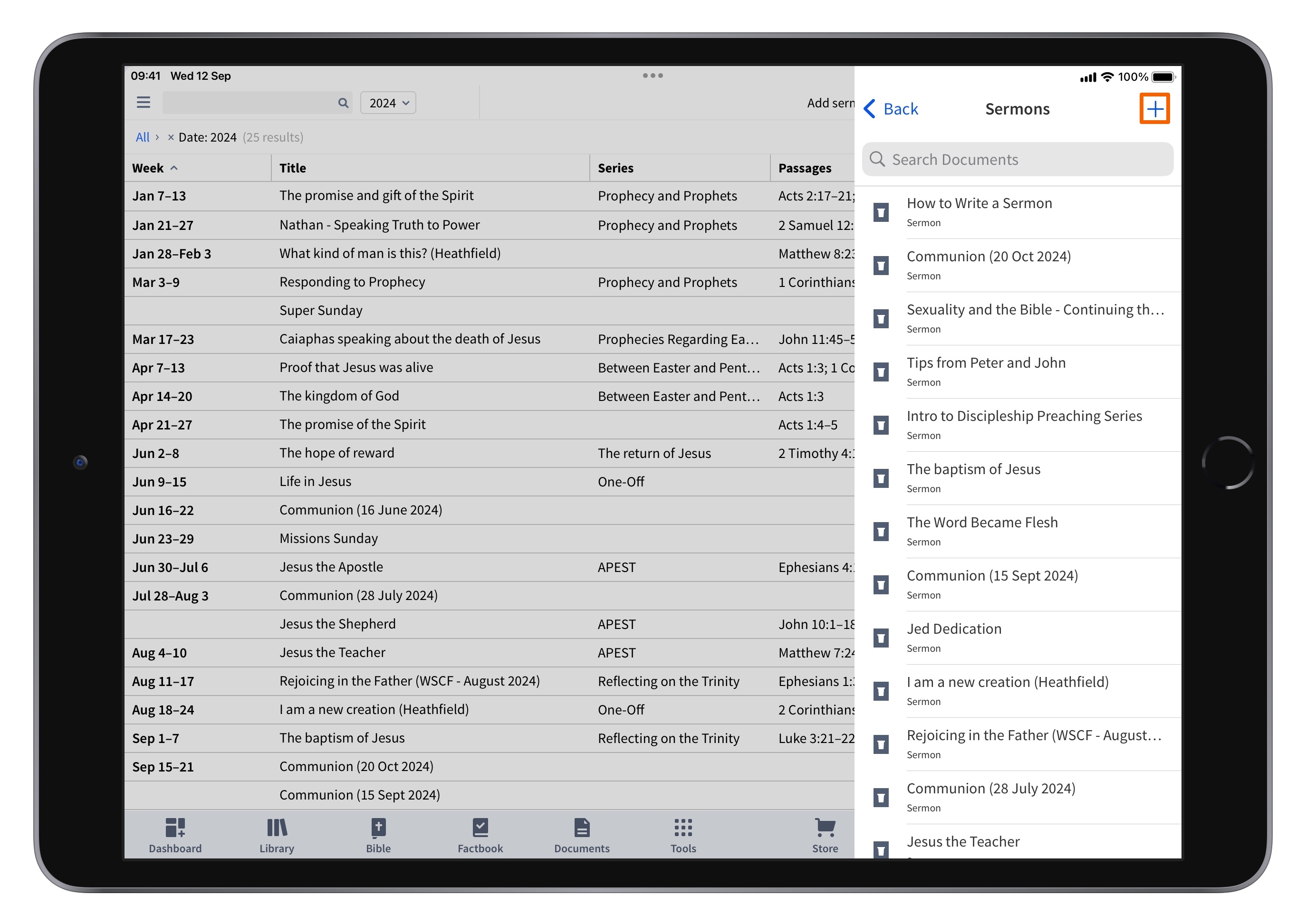 Tablet - Create New Sermon