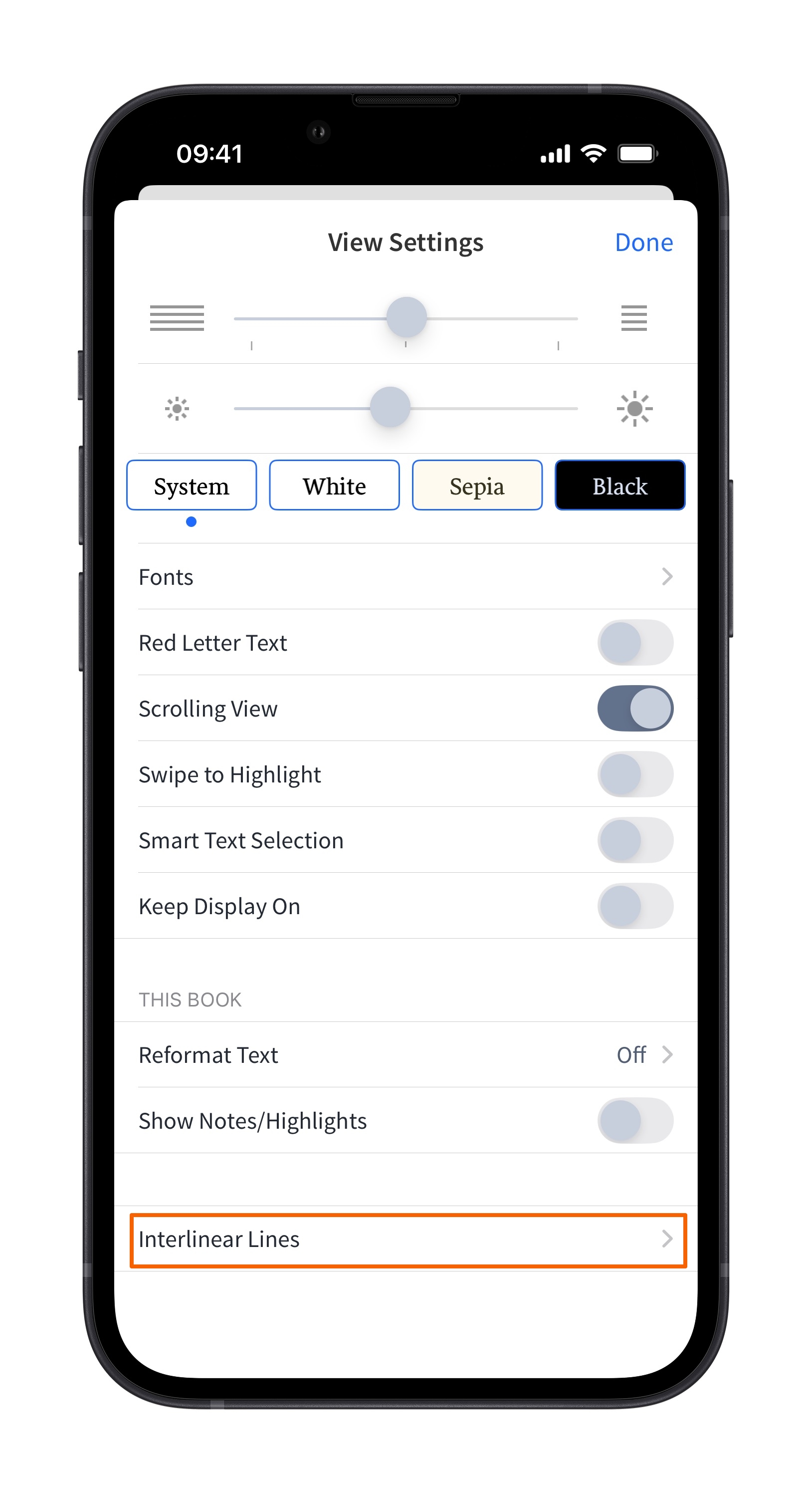 Enable Interlinear Lines (Mobile)