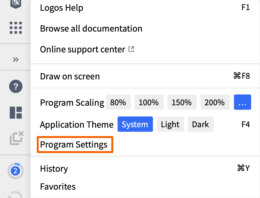Open Program Settings