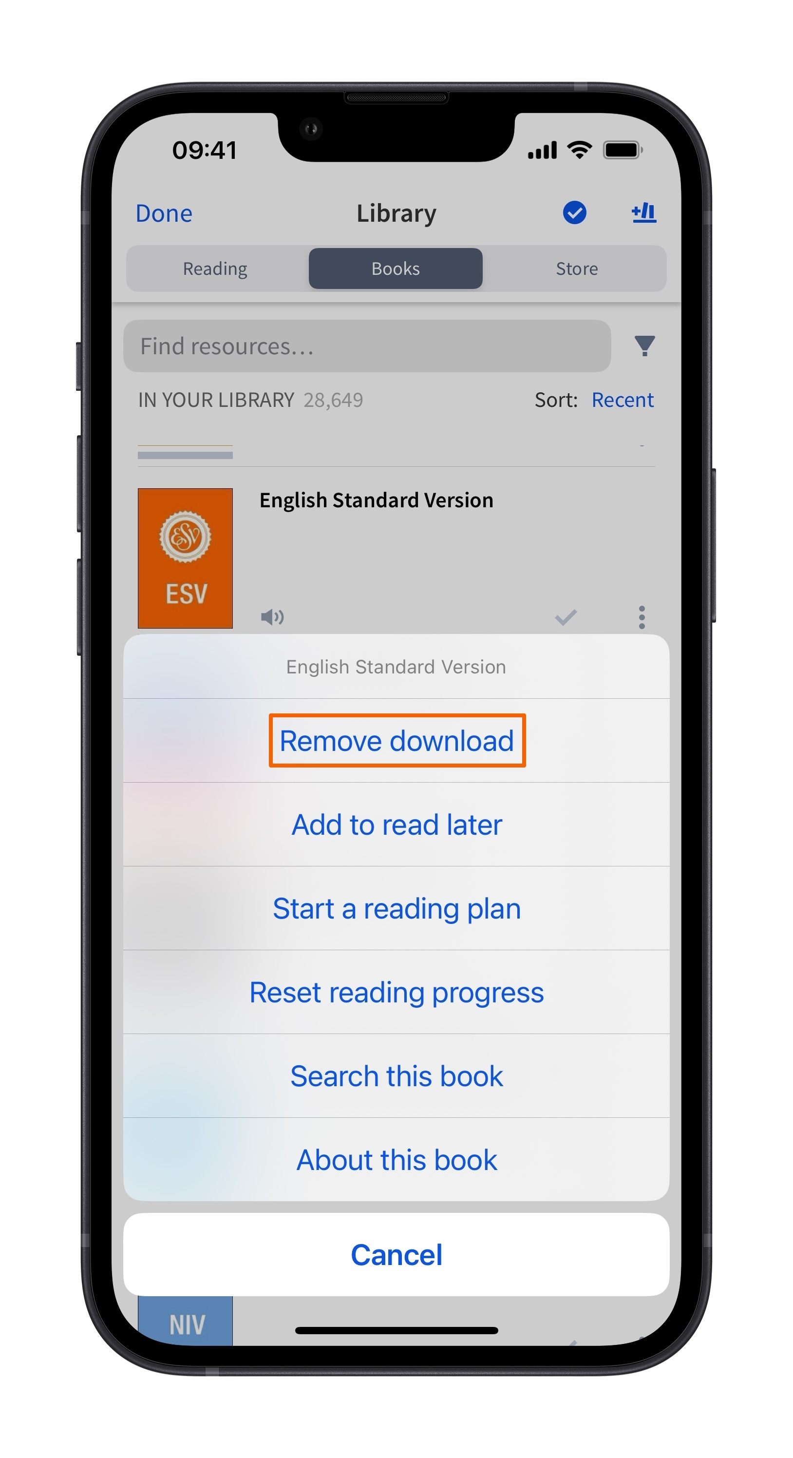 Remove a downloaded book