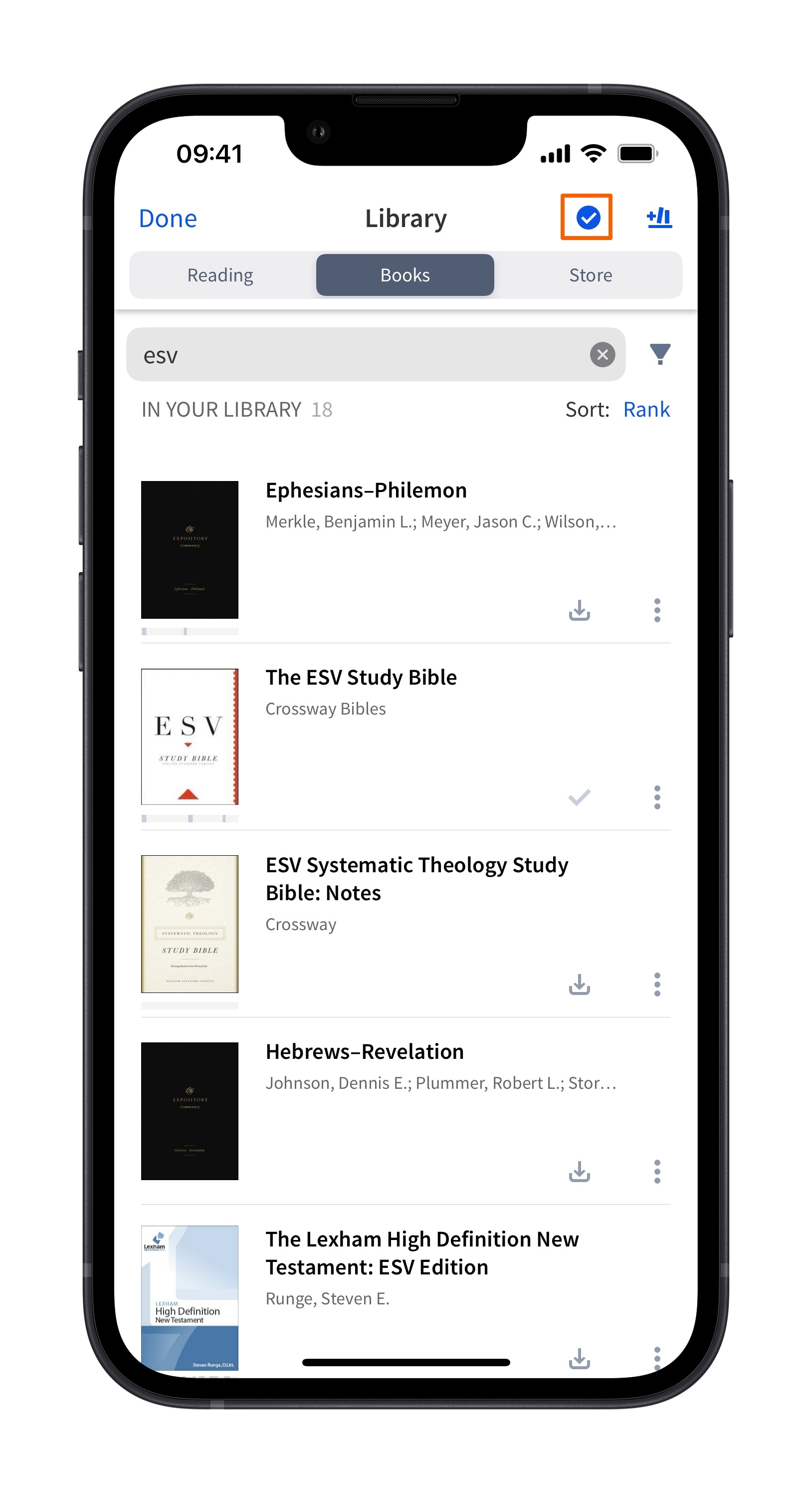 Select multiple books