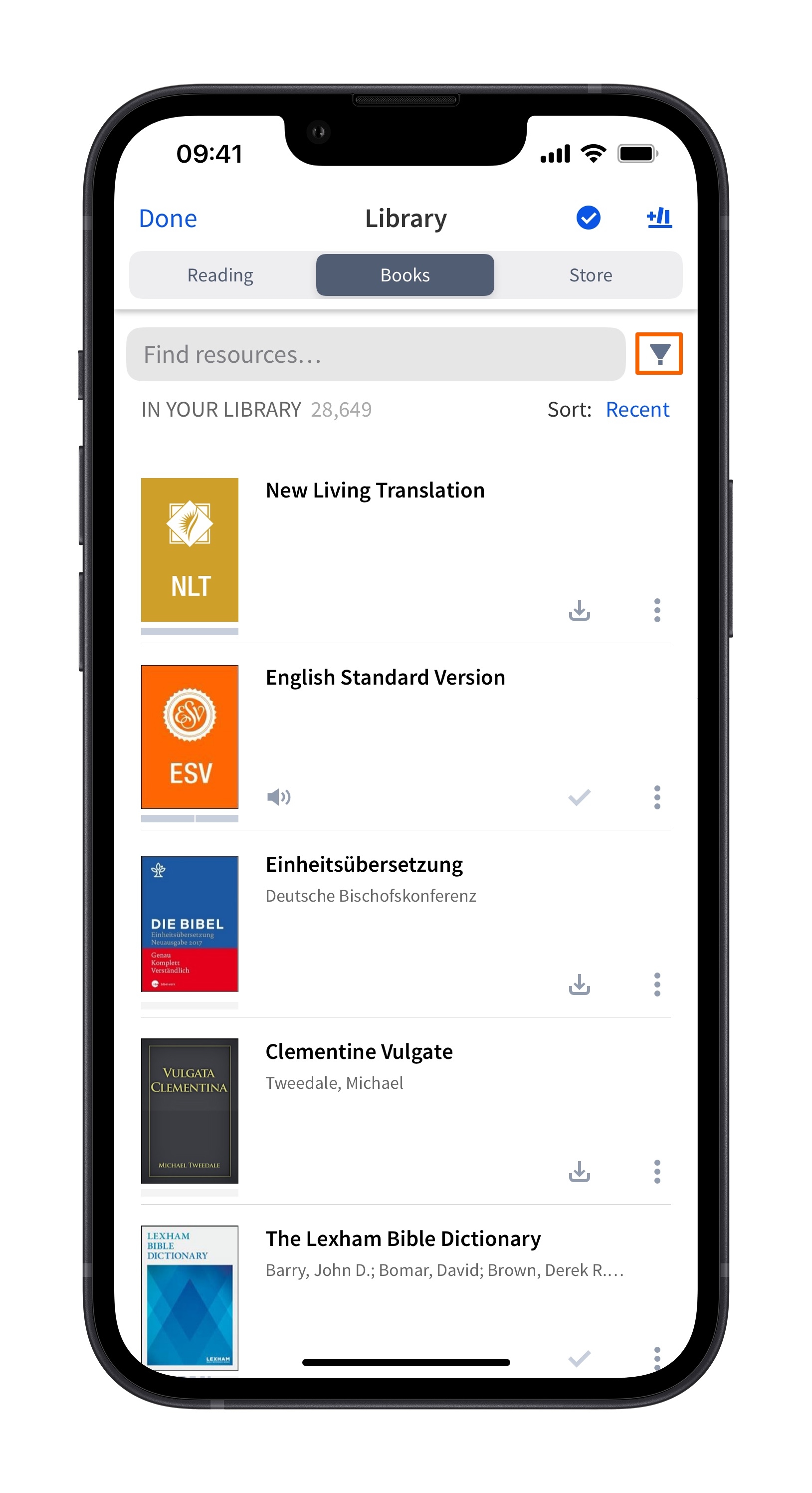 Filter your library