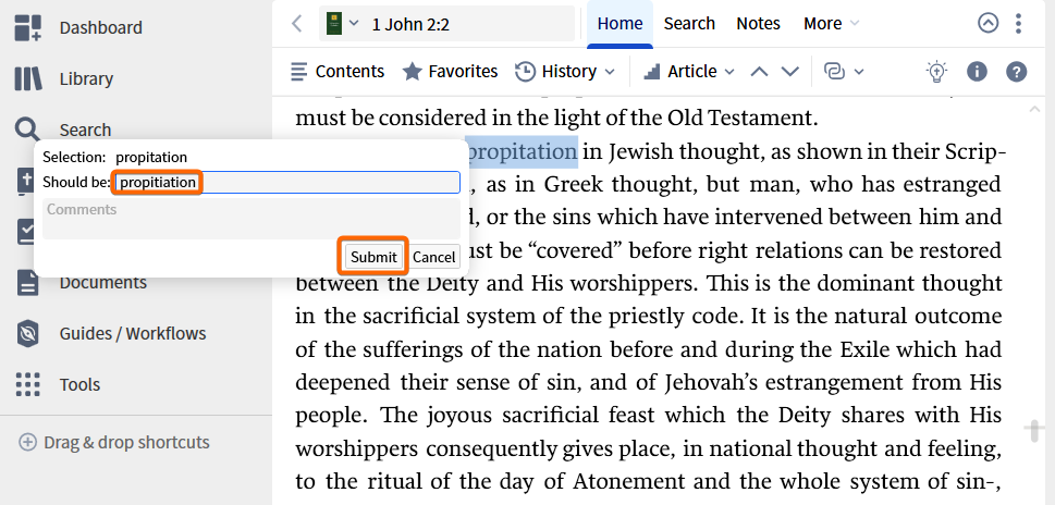 Enter the corrected word to report typo
