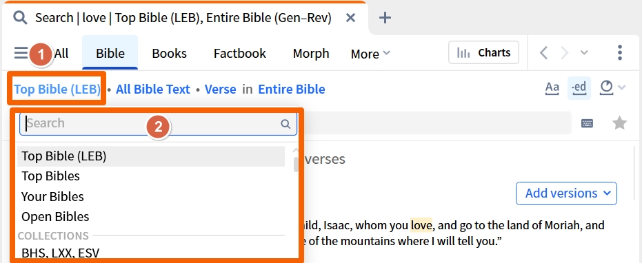 Select Bibles To Search