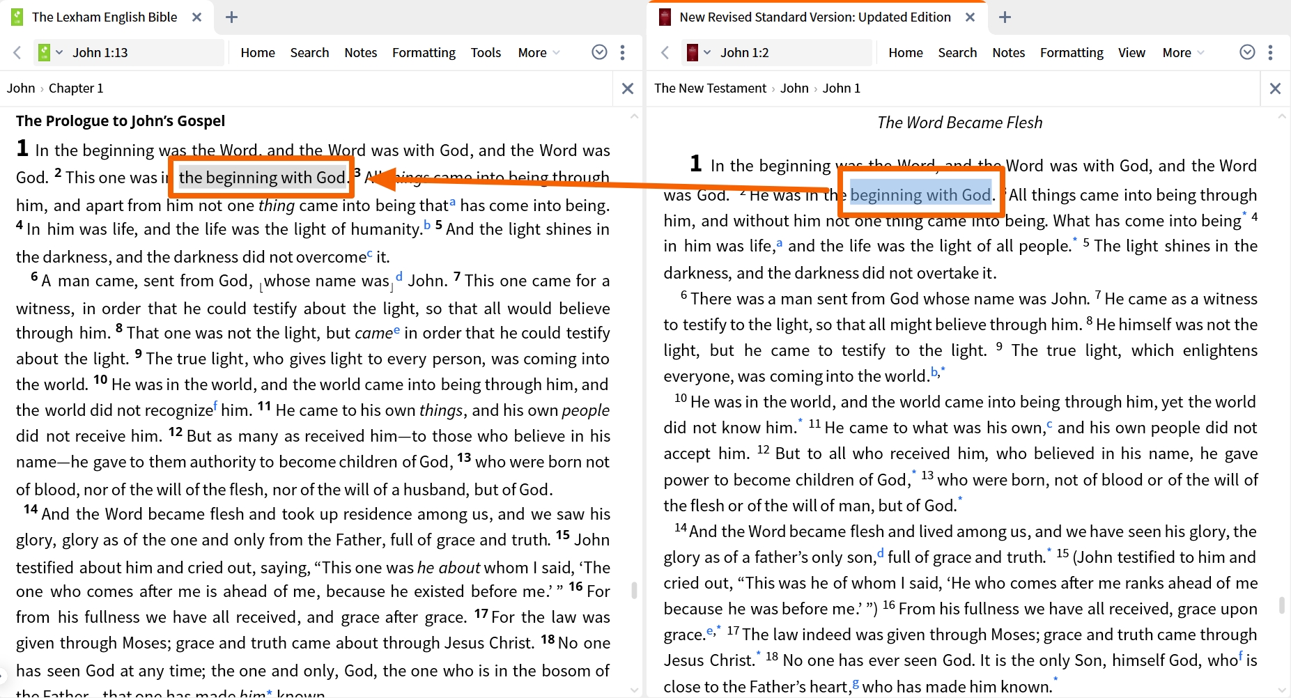 Corresponding Text In Other Books