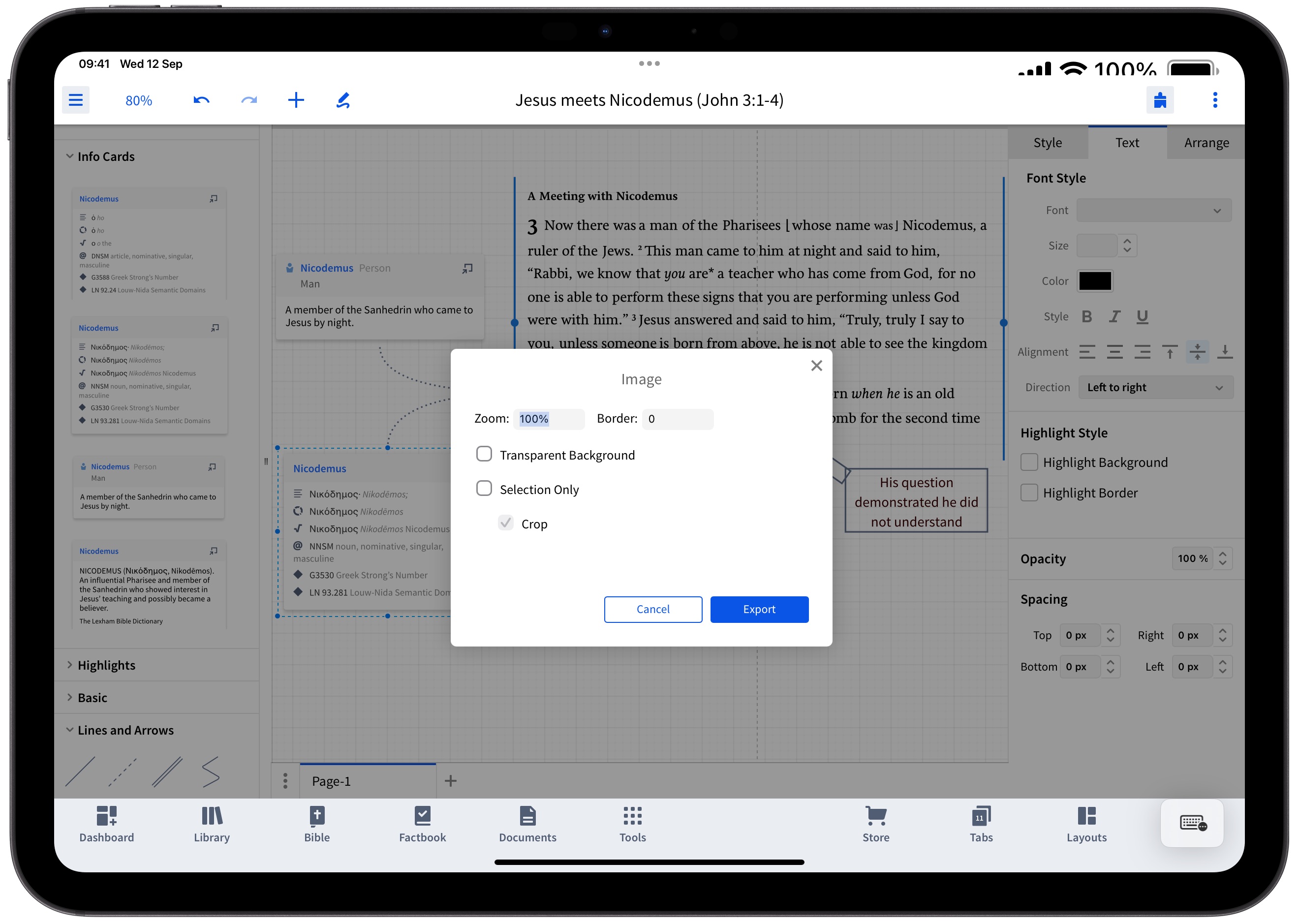 Canvas Export Options On Tablet