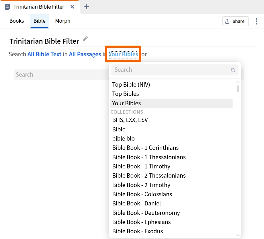 Visual Filter - Bible Type Select Bible