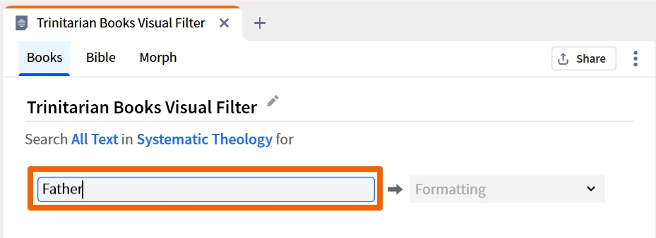 Visual Filter - Specify Search Field