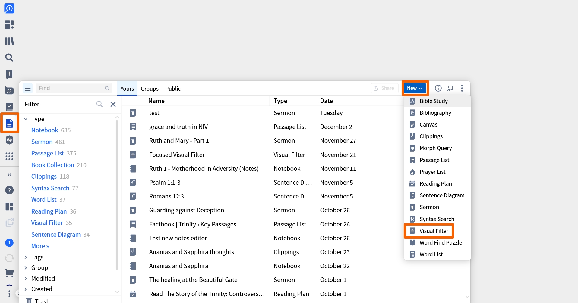 Create New Visual Filter