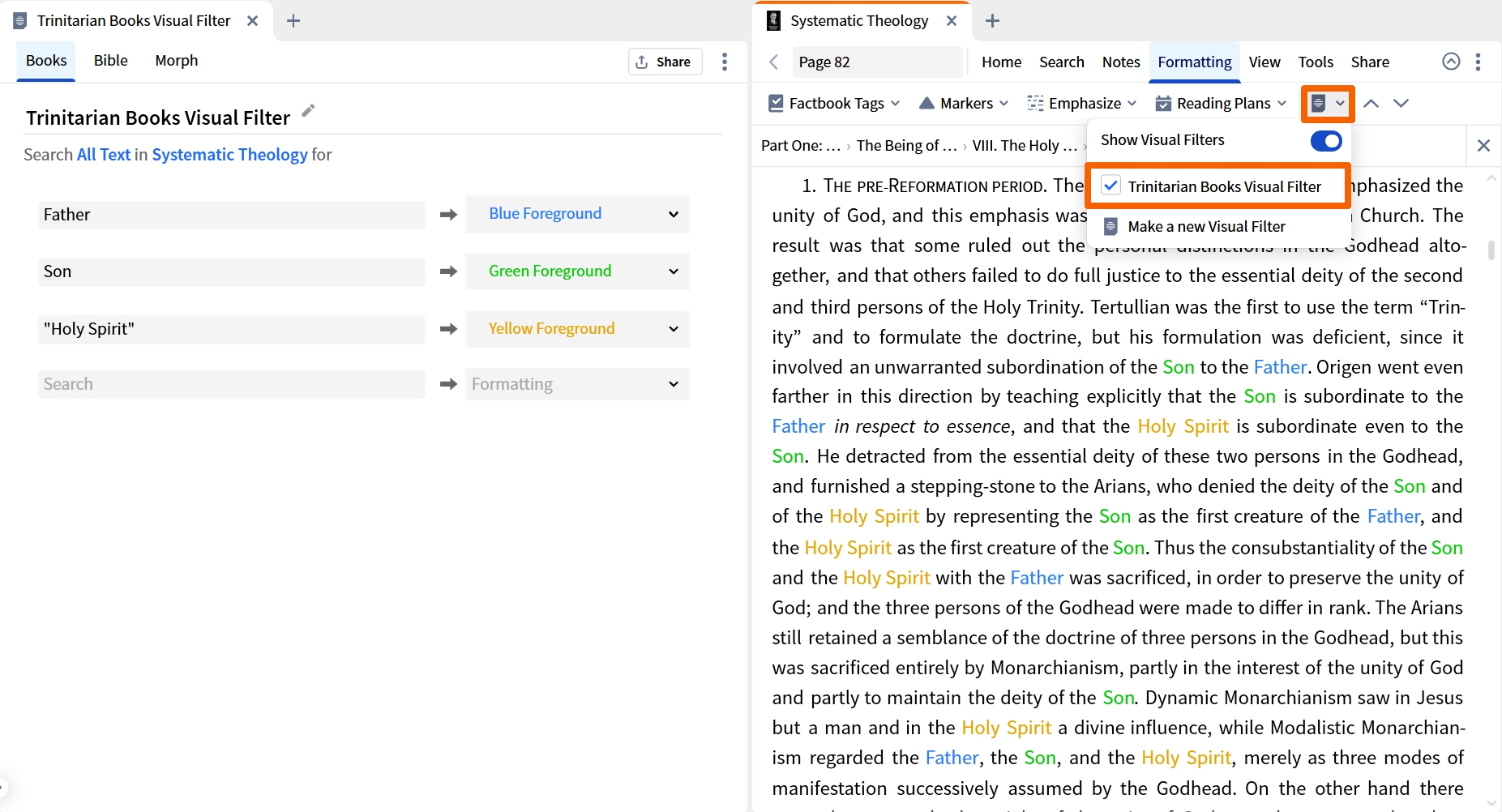Show Books Visual Filter