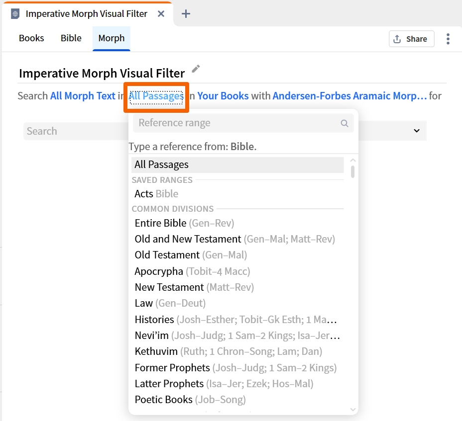 Visual Filter - Morph Type Select Passage