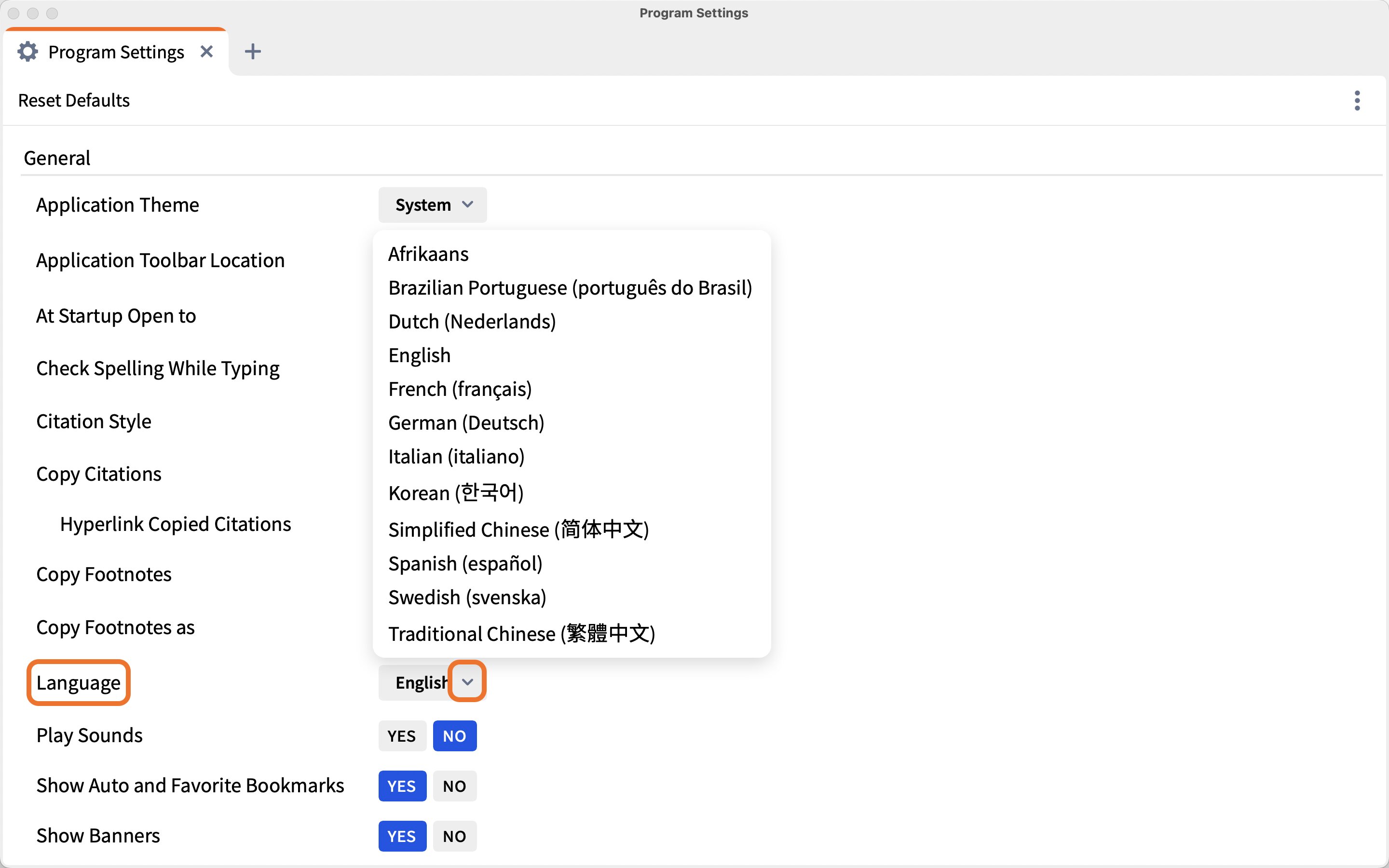 Select Language
