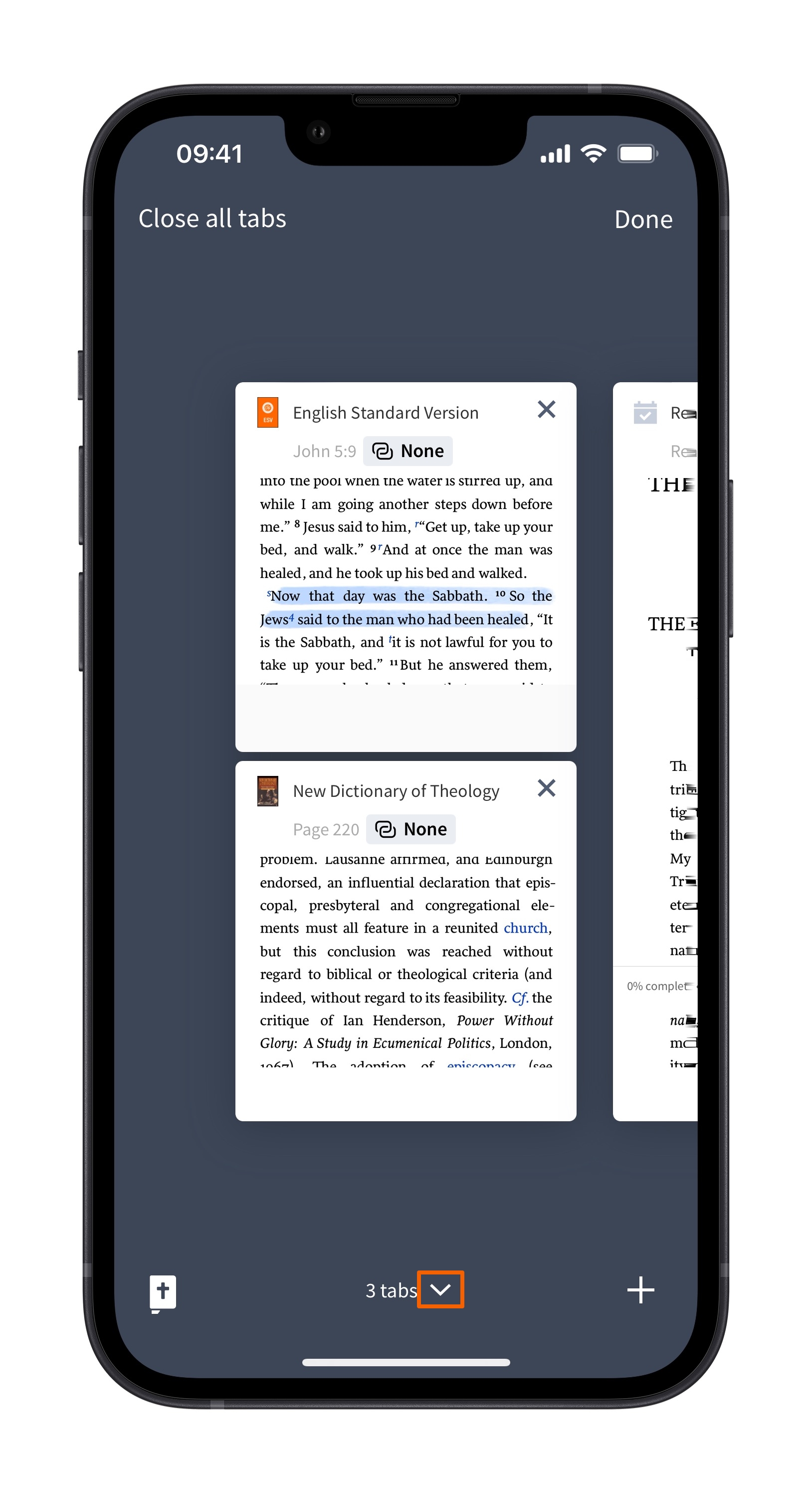 Tap layout indicator