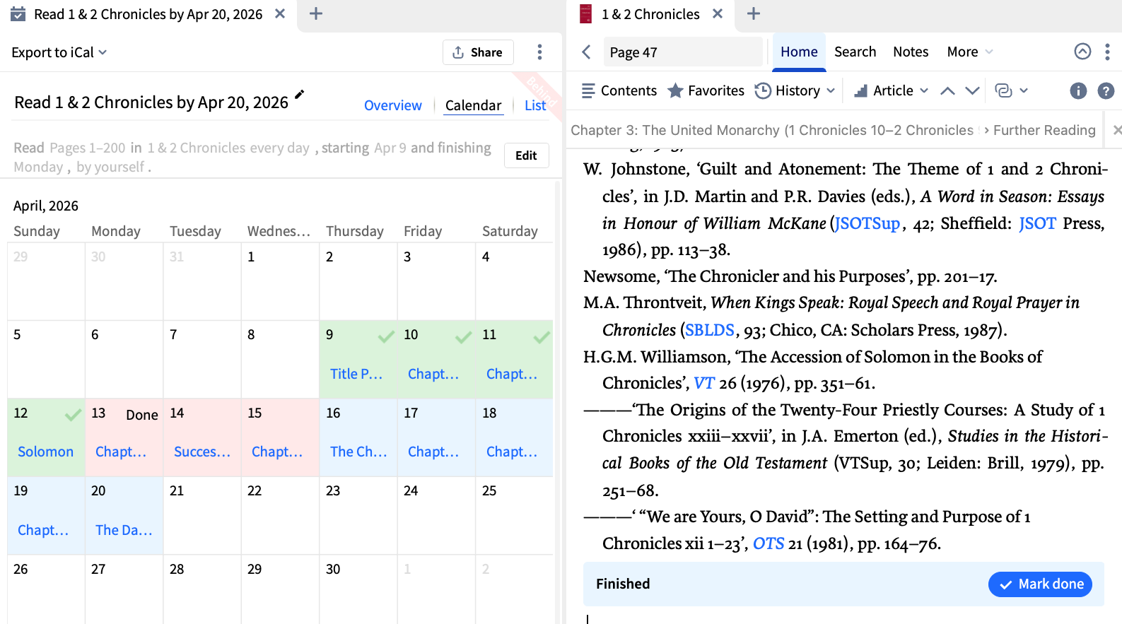 Adjust The Date On Your Reading Plan
