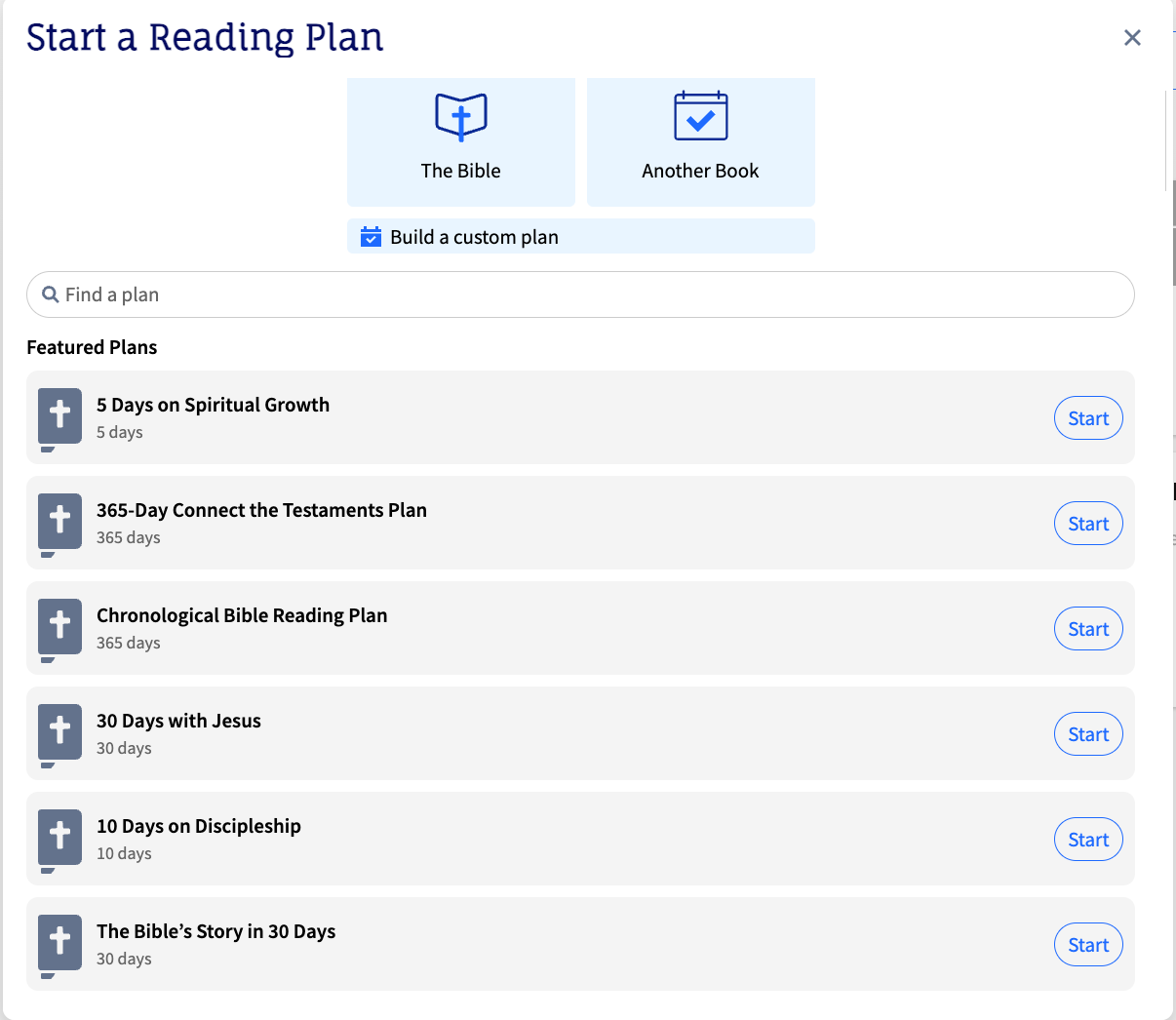 Add A Reading Plan To The Dashboard