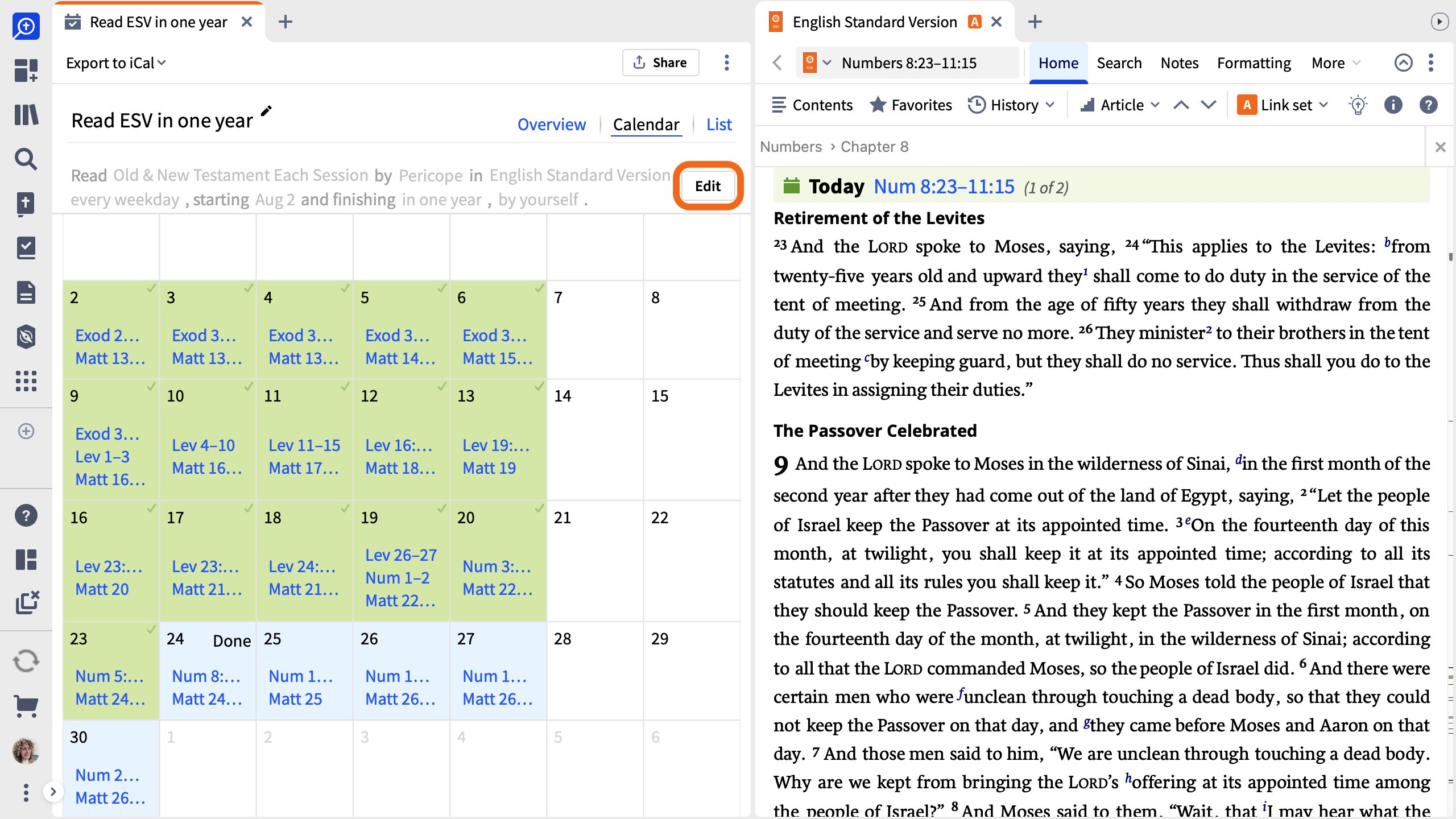 Edit A Reading Plan