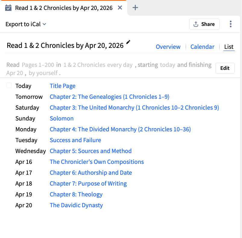 Create A Custom Reading Plan