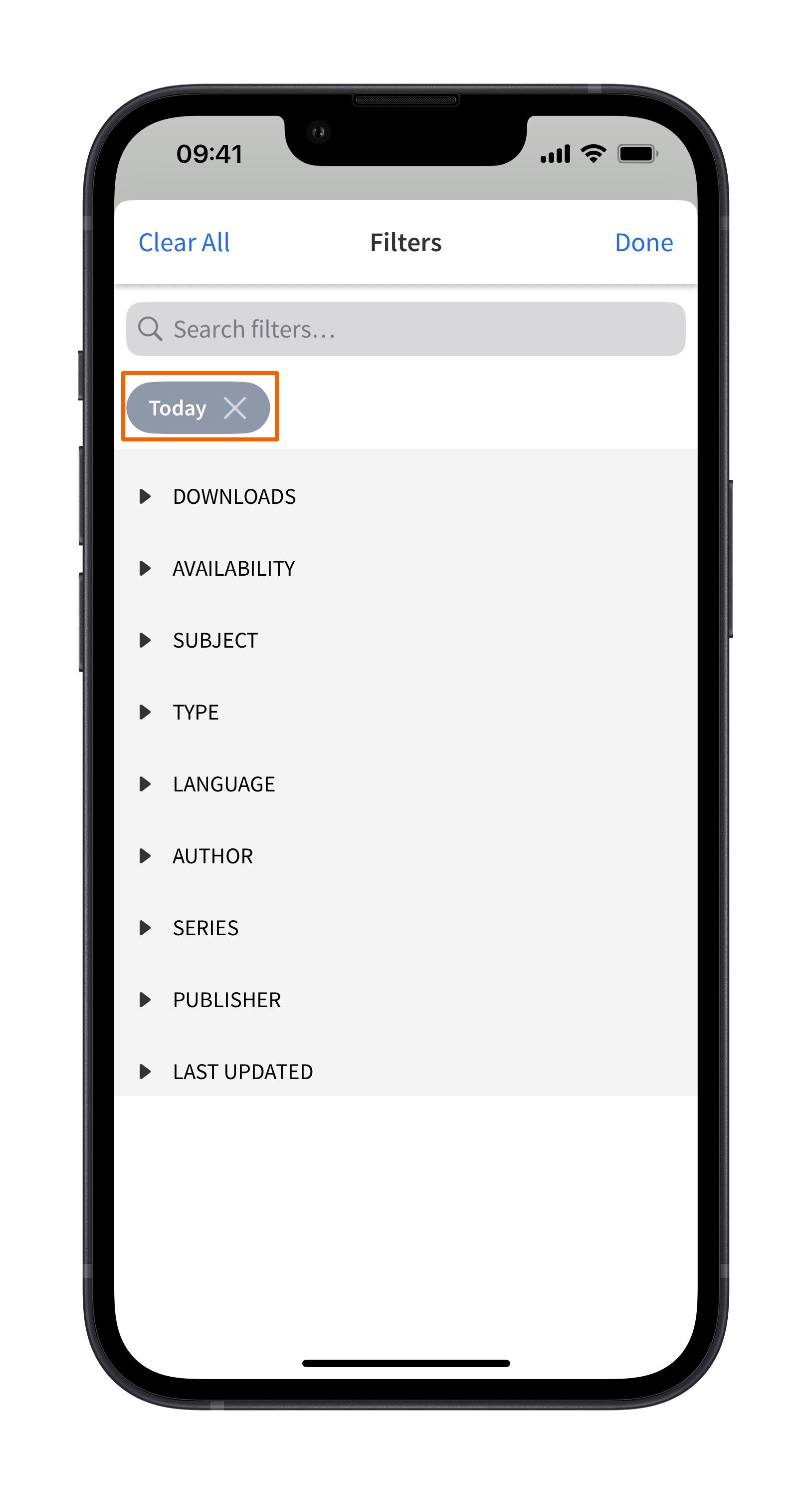 Library Filter Today Added