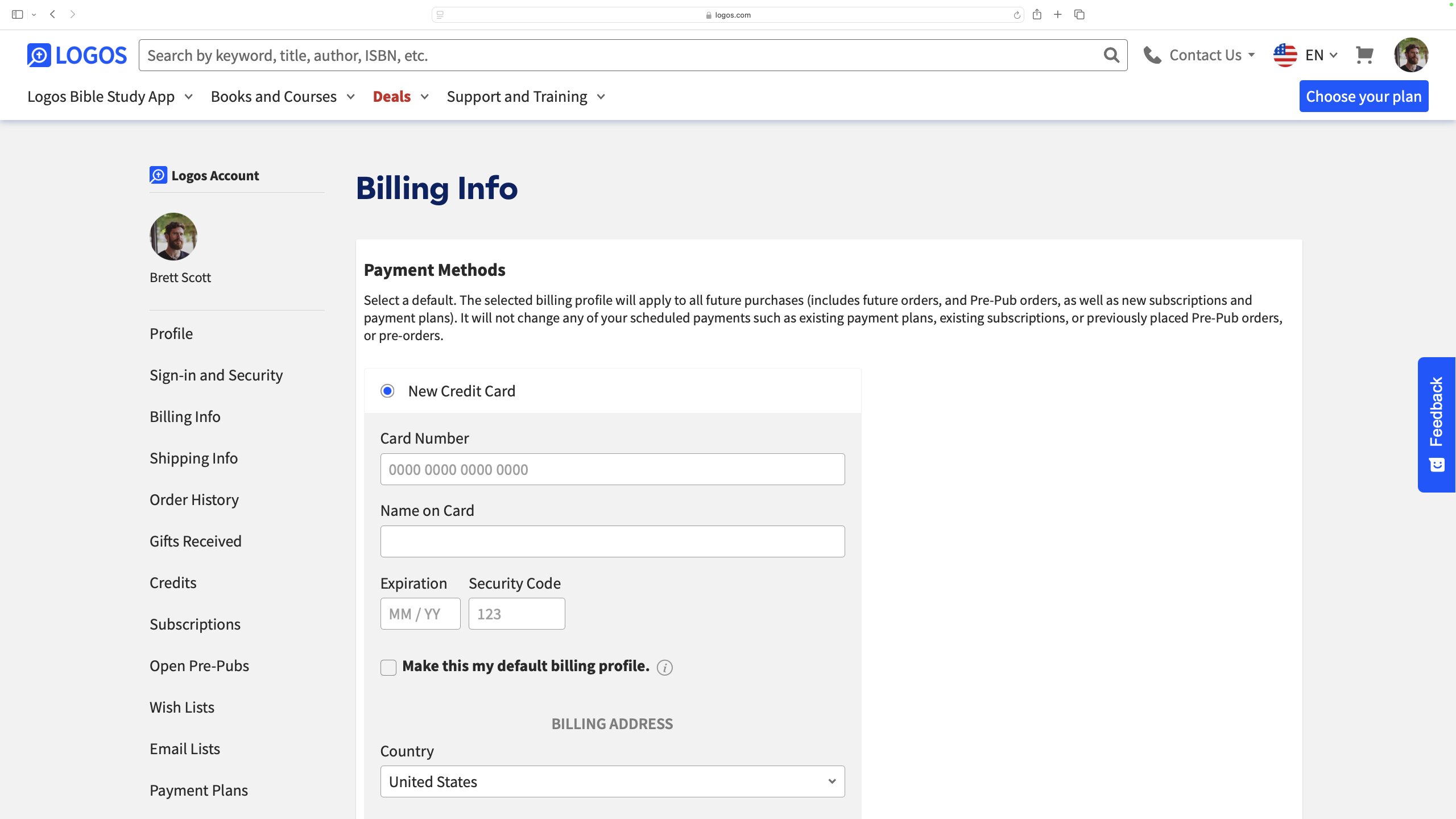 Change billing info