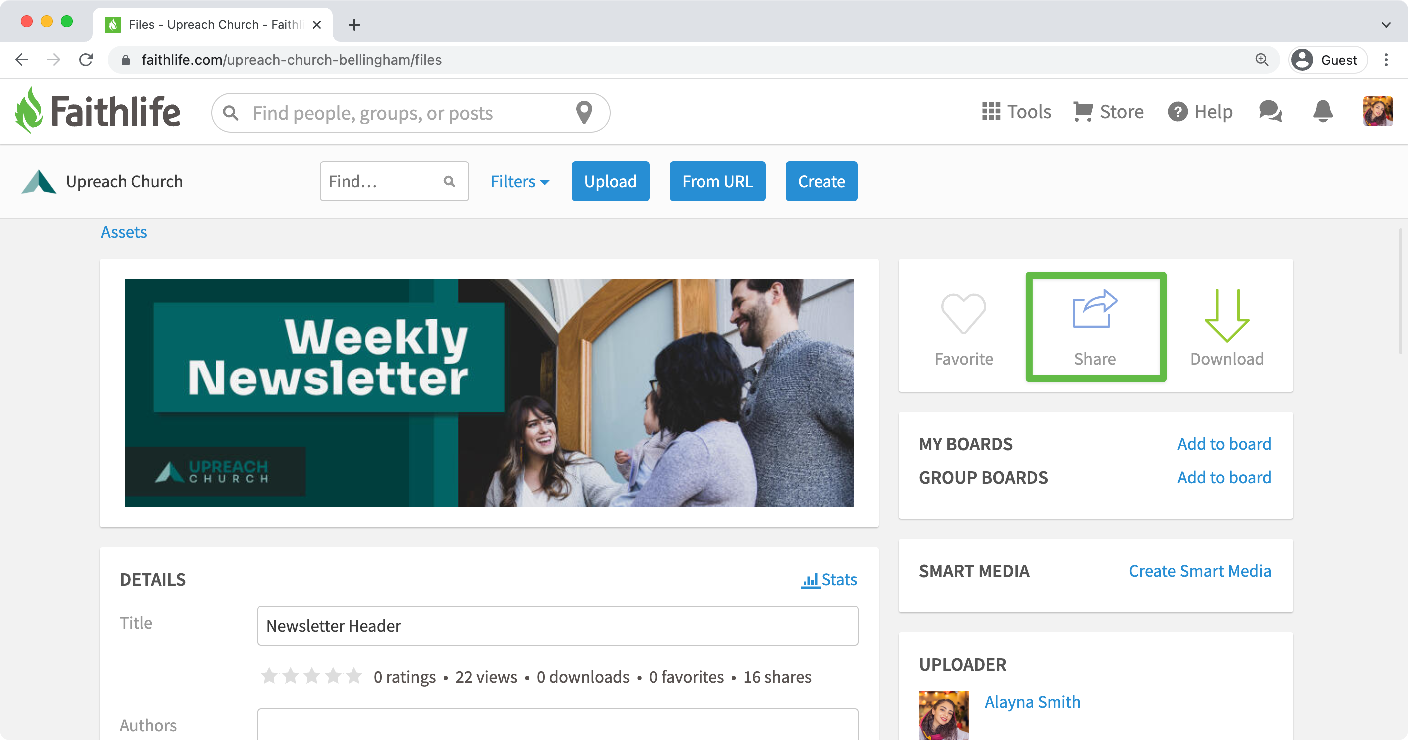 Create a share link