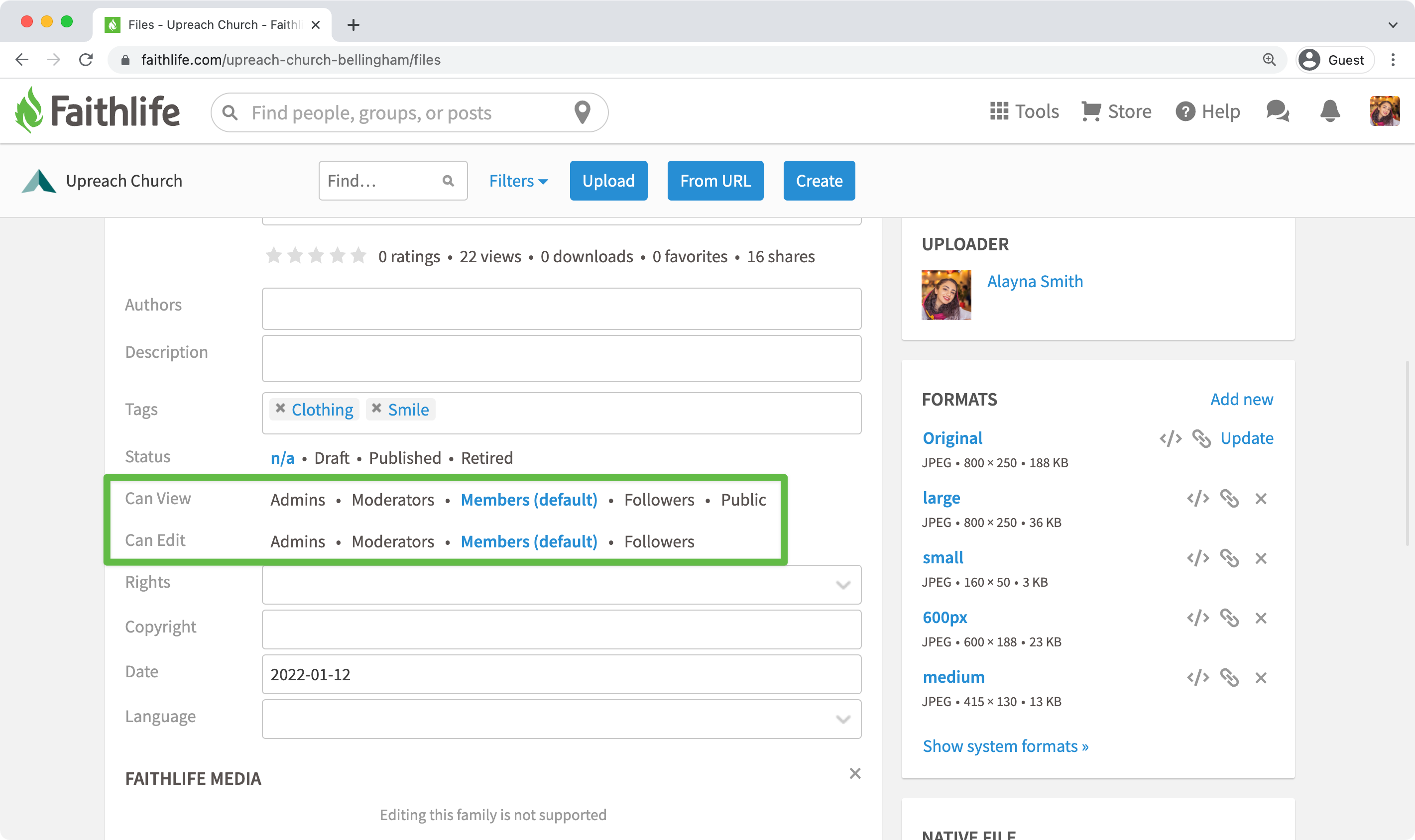Set Permissions for Single Assets