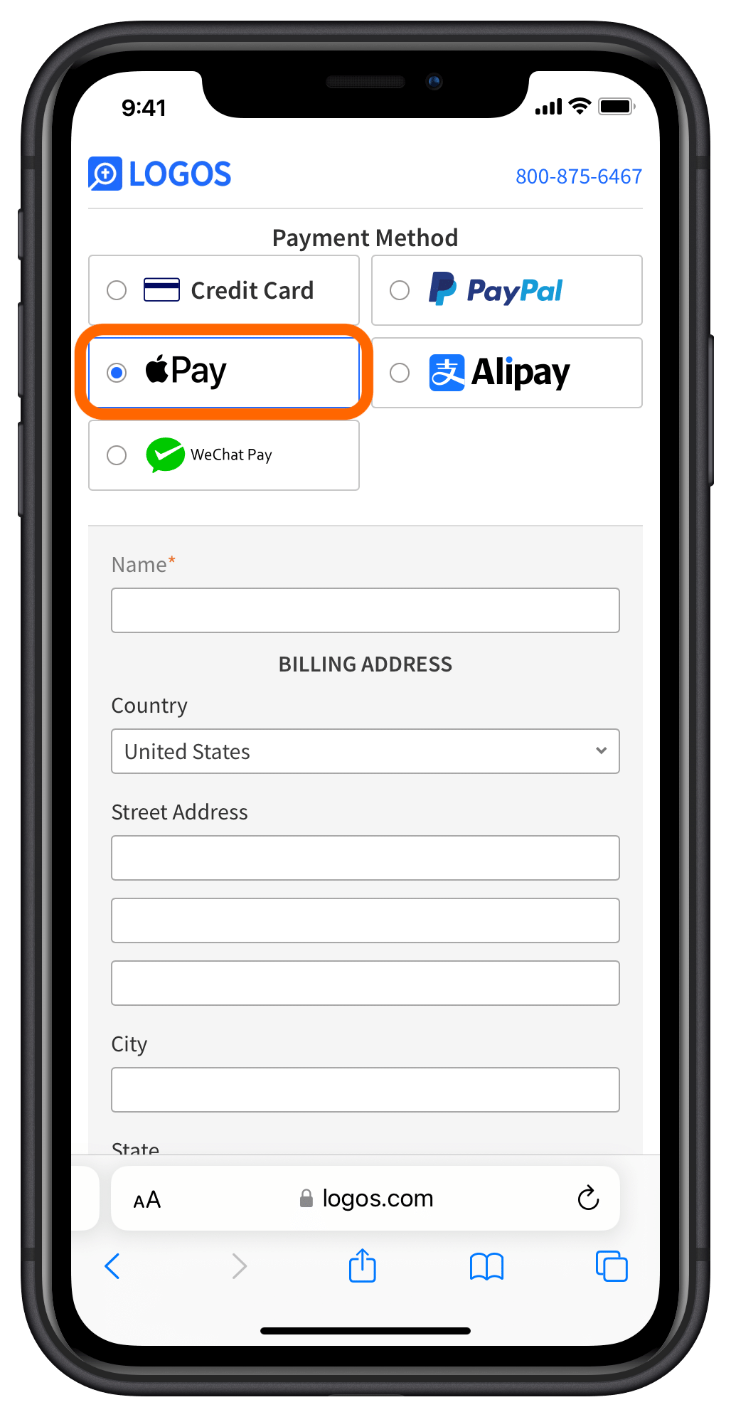 Select Apple Pay