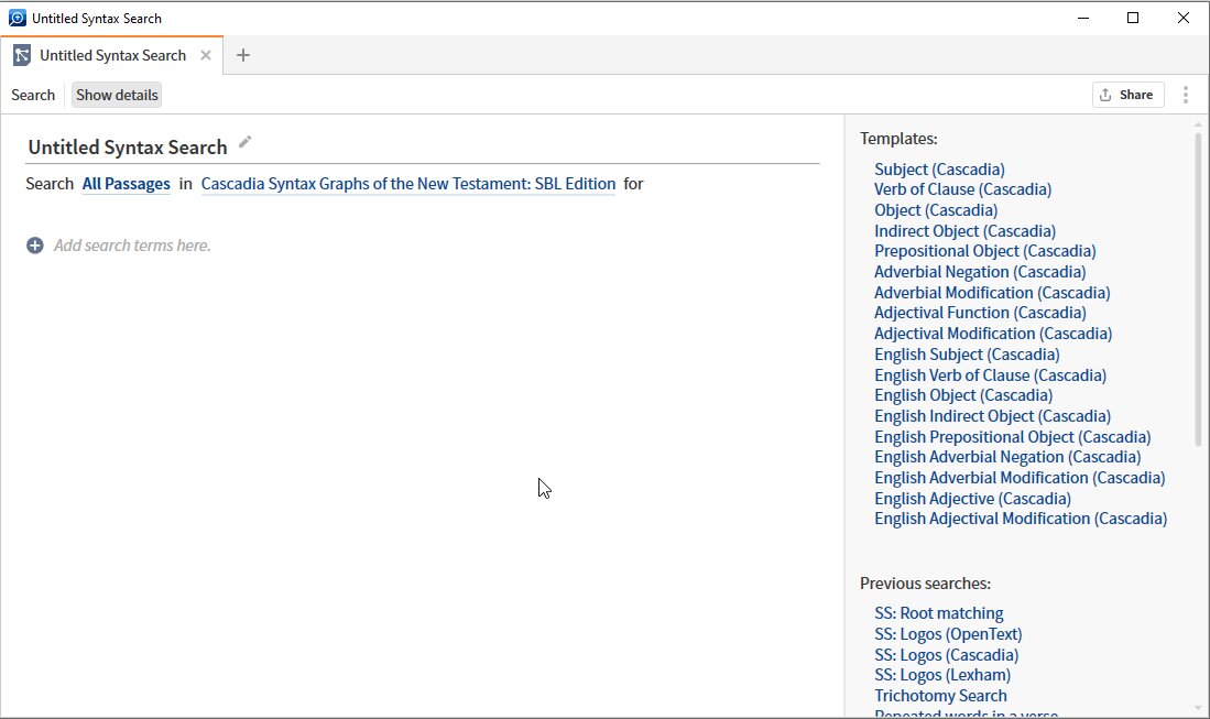 Syntax Search Graphical Editor
