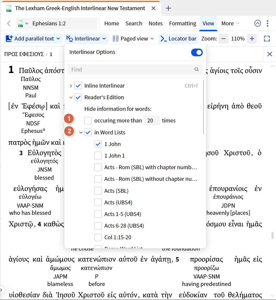 Lexham GNT Interlinear Readers Edition