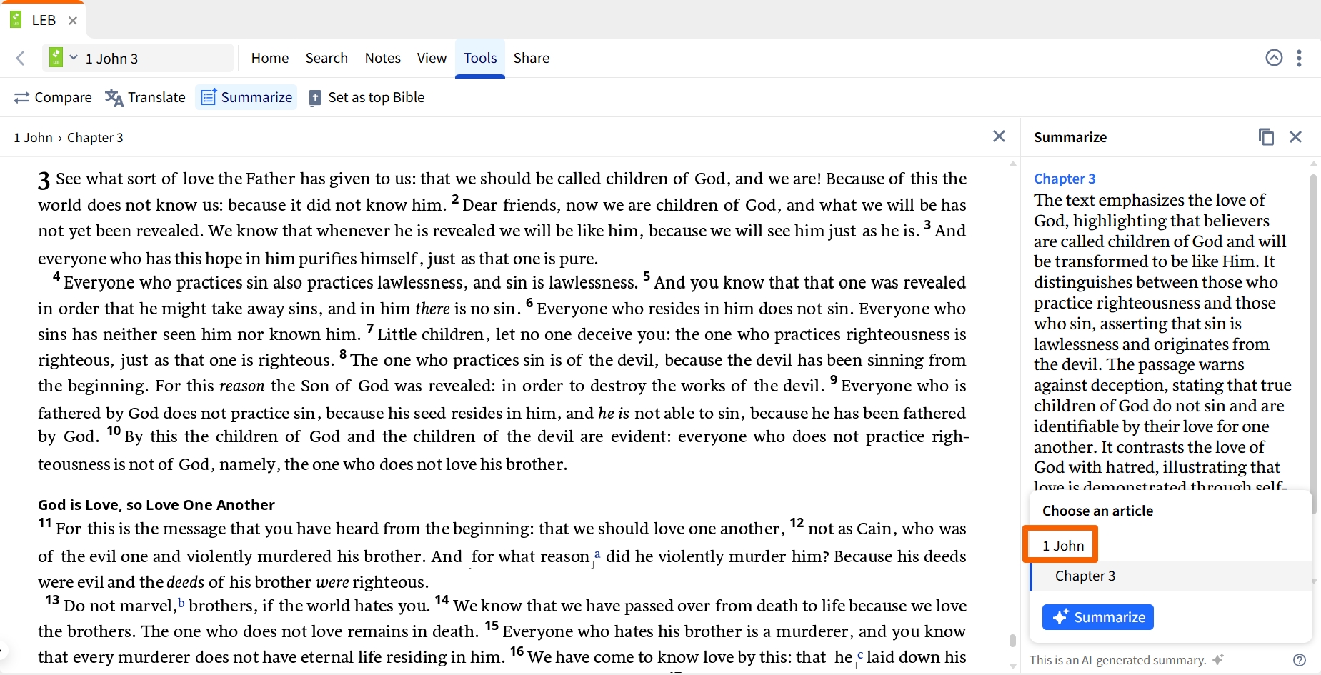 Select Bible Book To Summarize (Web App)