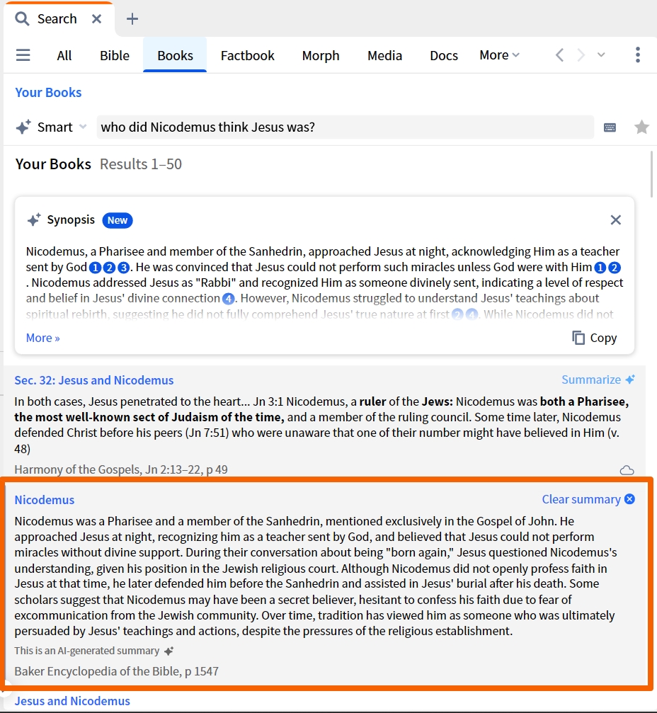 Summary Of Search Results