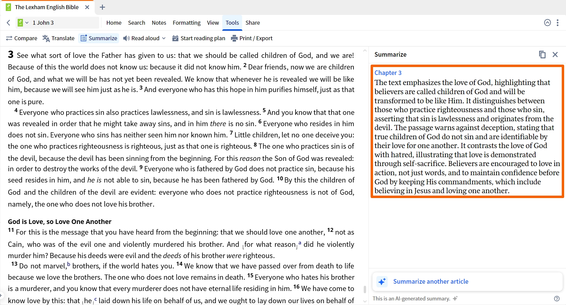 Summary Of Bible Chapter