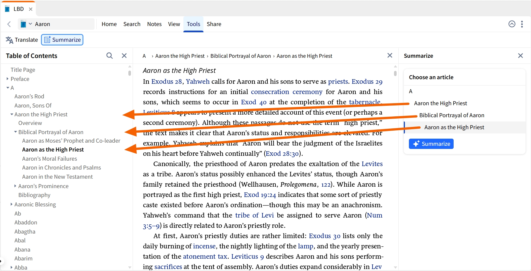 Select Dictionary Article To Summarize (Web App)