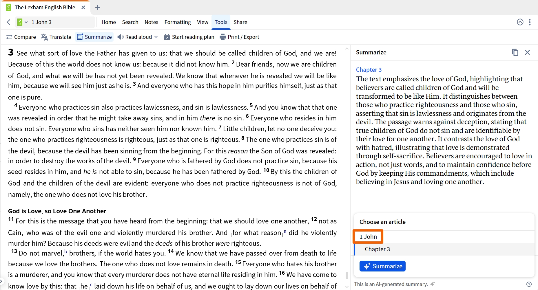 Select Bible Book To Summarize