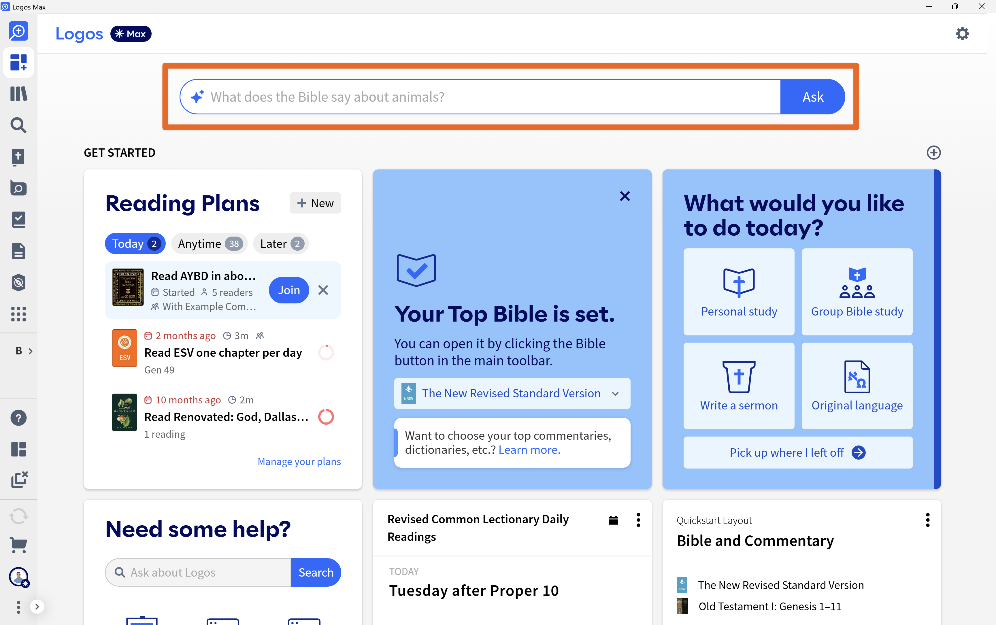 Dashboard Ask Section