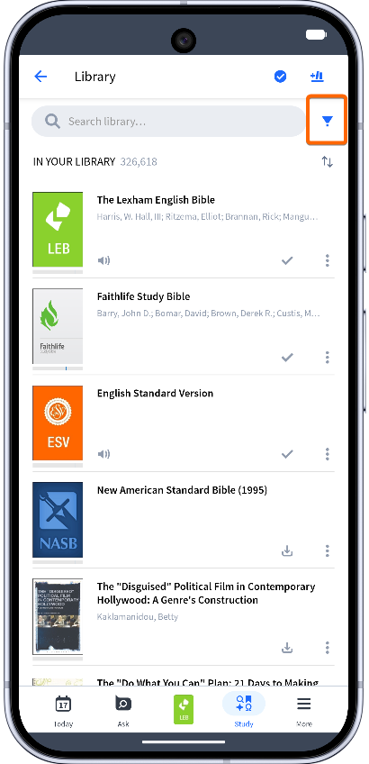 Filter your library