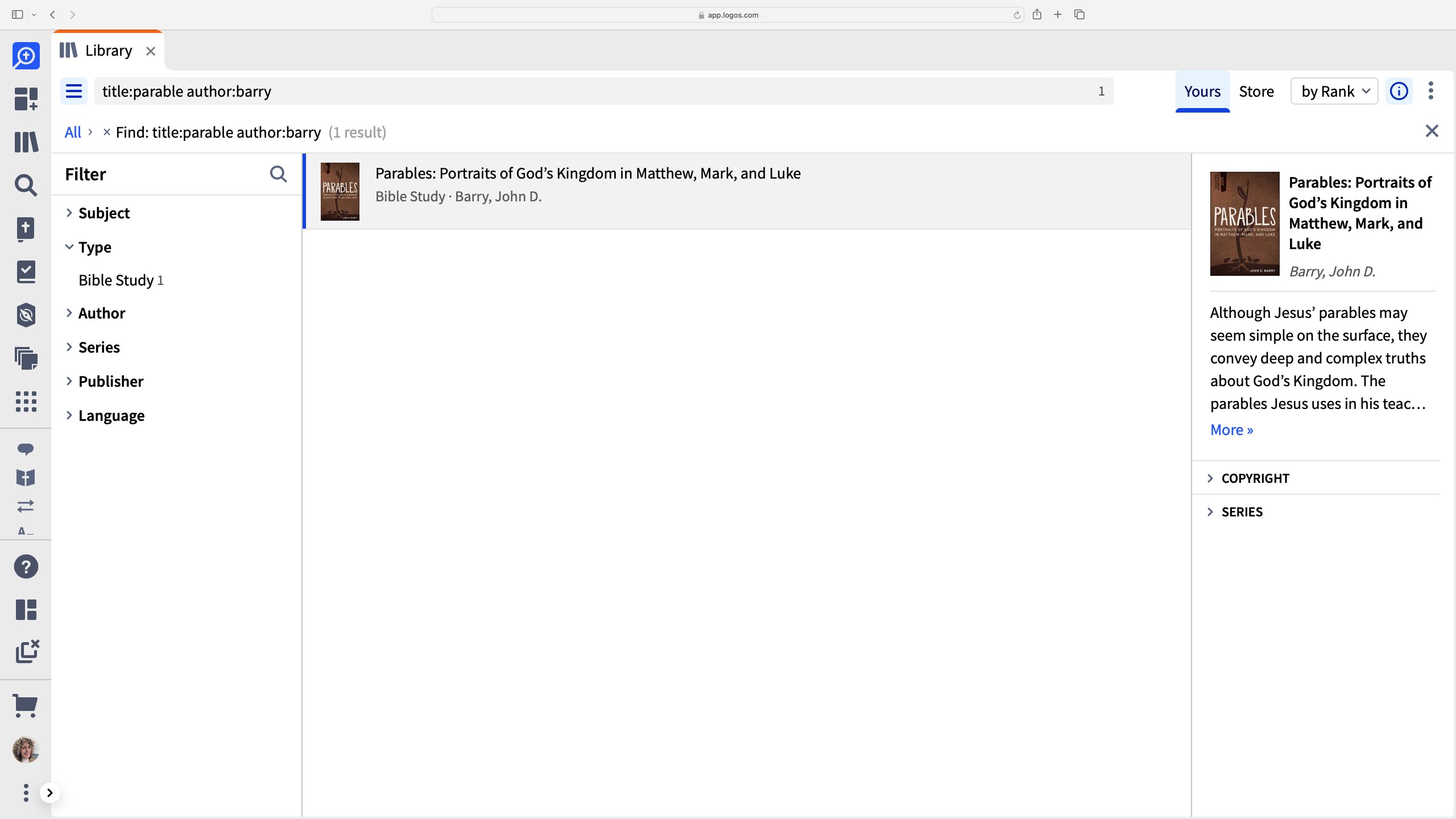 Use Library Search Filter