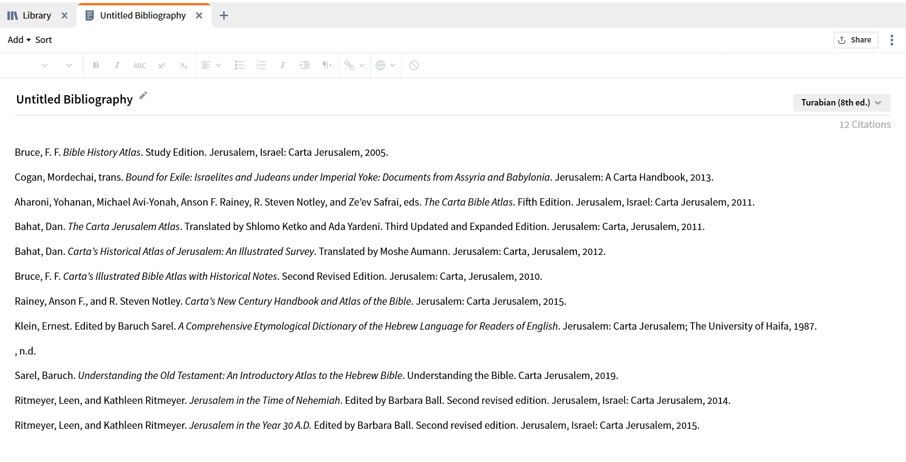 New bibliography