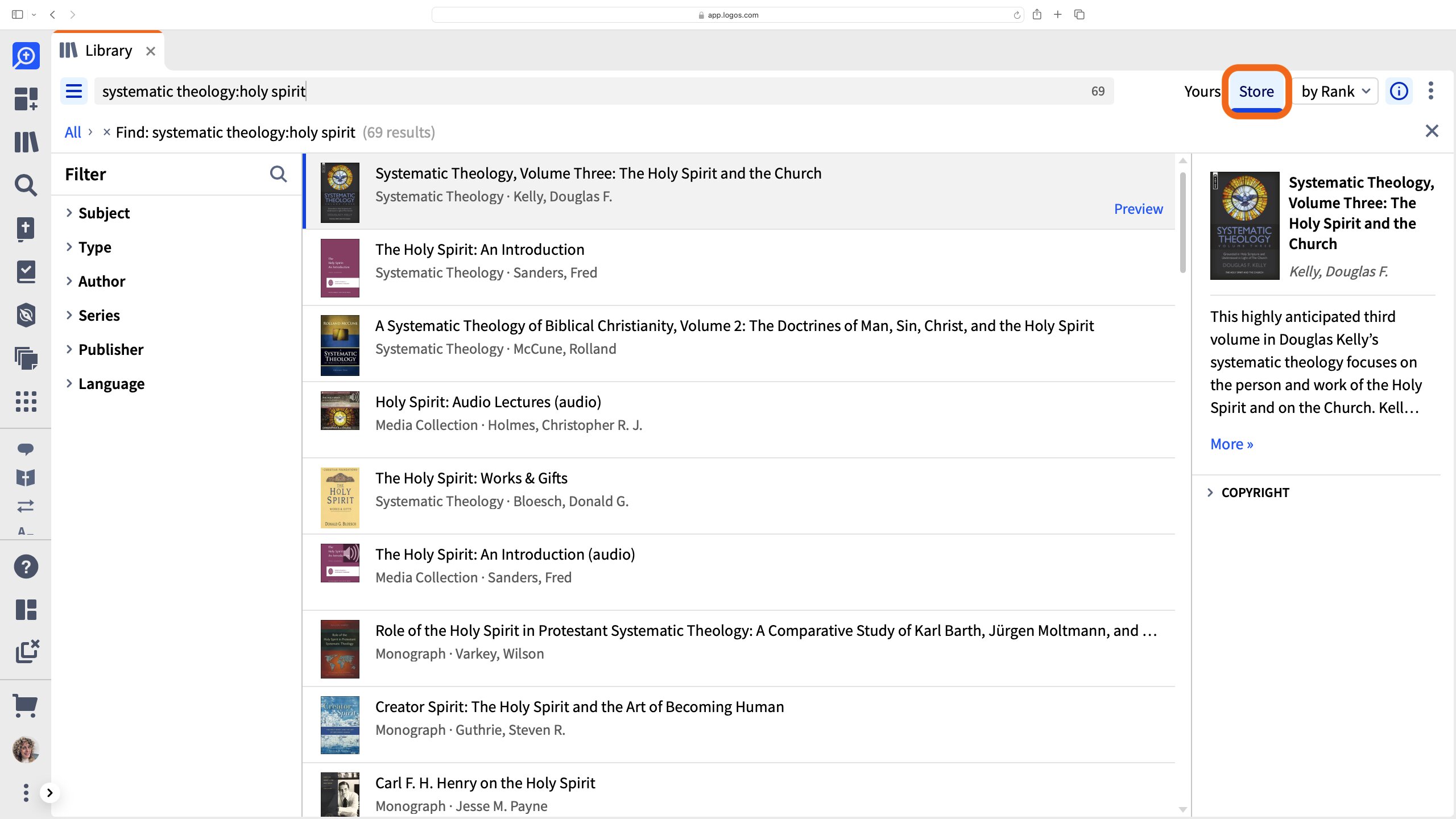 Click Store Tab To Find New Books