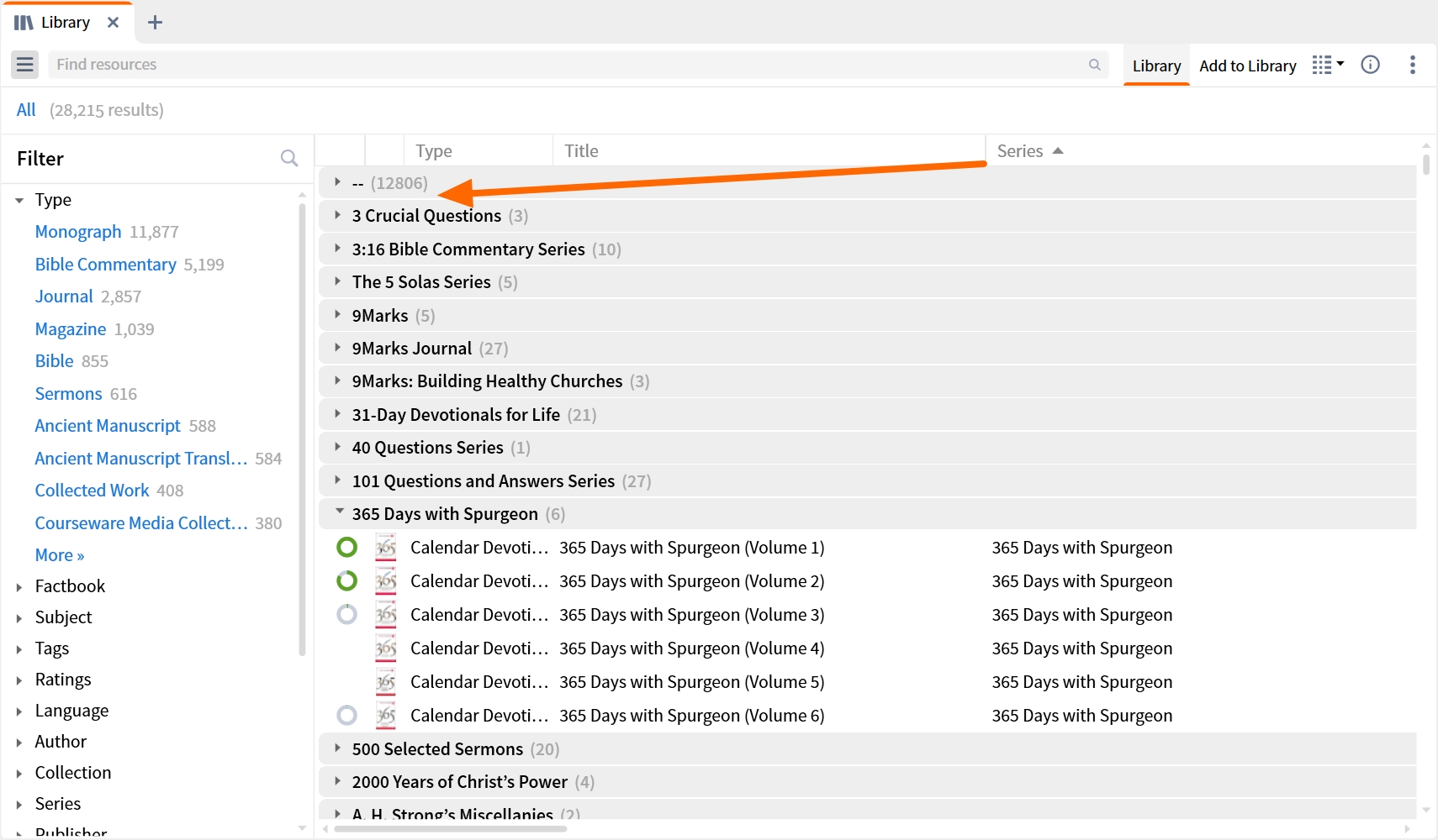 Click column header